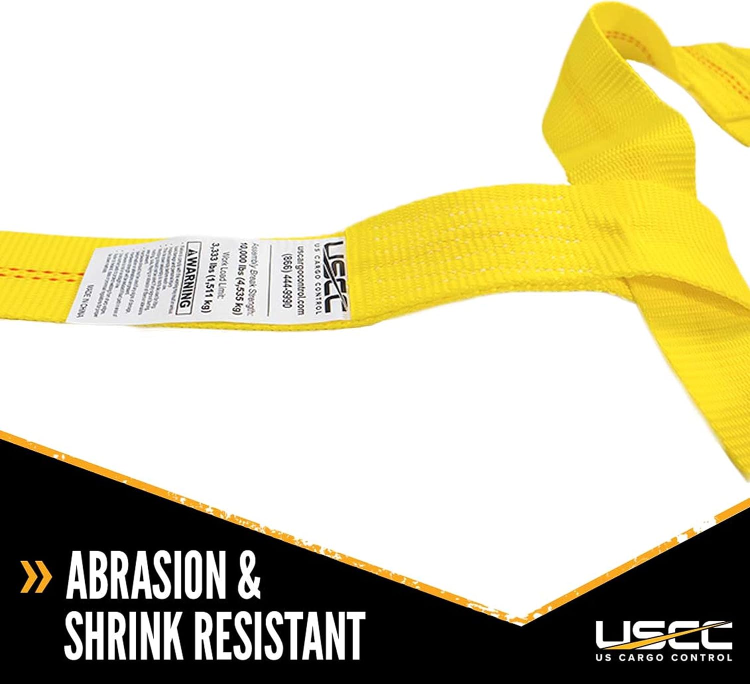 US Cargo Control Tow Dolly Basket Straps, Fits 14-17 Inch Wheels, Yellow Car Dolly Strap with Twisted Snap Hooks, Use for Towing and Car Hauling, 3,333 LBS Working Load Limit