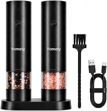 Yomety Electric Salt and Pepper Grinder Set, Salt and Pepper Shakers