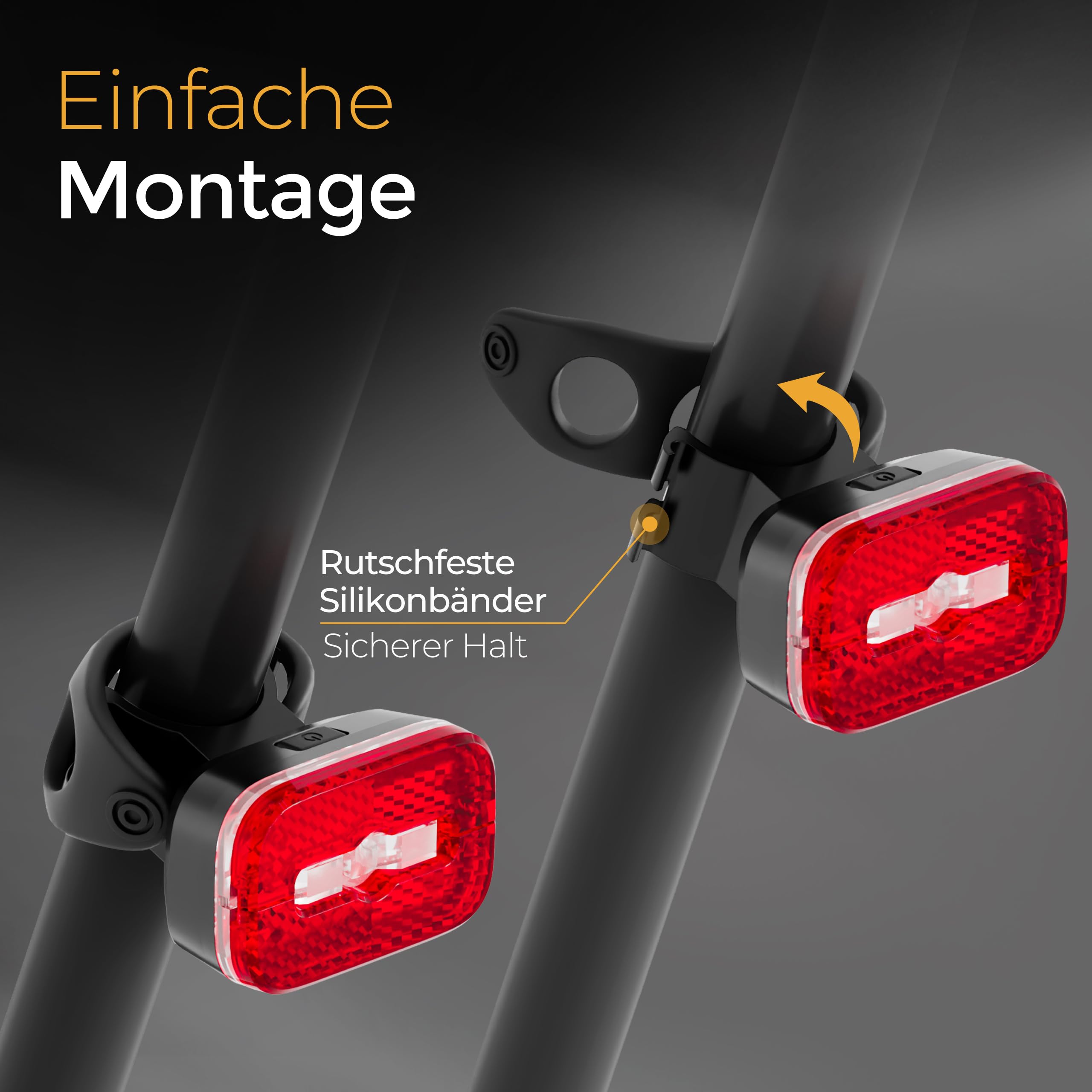 LICHTMEISTER® Rücklicht Fahrrad mit Reflektor und Bremslichtfunktion - Fahrrad Rücklicht mit StVZO Zulassung - Fahrradlicht hinten - Fahrrad Rücklicht LED
