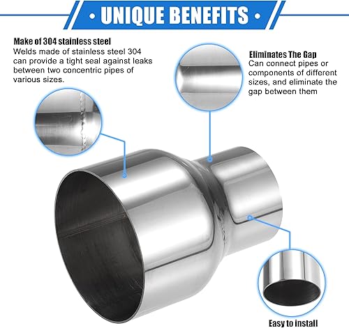 Miniatura 3 de Adaptador de tubo de escape, adaptador de conector de tubo de escape, 2 pulgadas de diámetro interior - 3 pulgadas, adaptador de escape universal