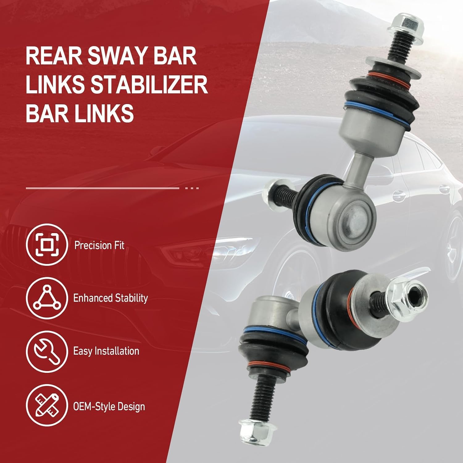 Rear Sway Bar Links Stabilizer Bar Links for Volvo C70 2006-2013, Mazda 3 2004-2013, 3 Sport 2009-2013, 5 2006-2017, C30 2007-2013, S40 2004-2011, V50 2005-2011