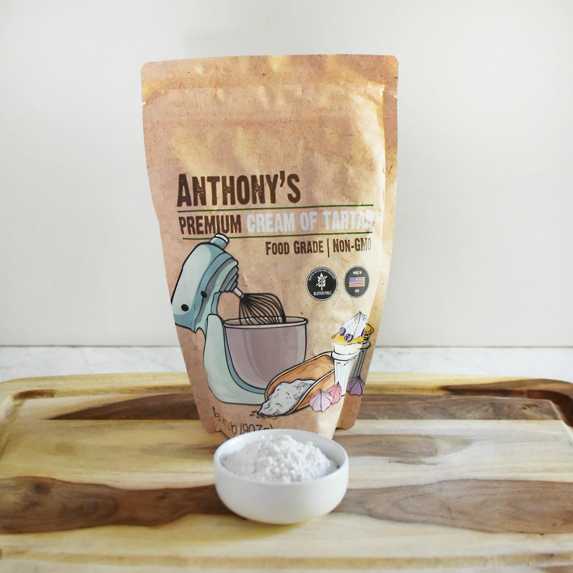 Anthonys Premium Cream of Tartar 2 lb Gluten Free Food Grade Non GMO USP FCC Made in USA — view 6