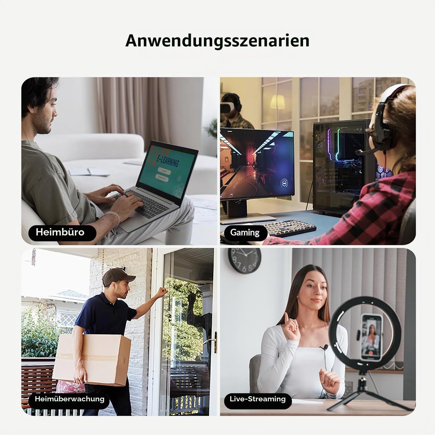 AV Access USB Extender，USB Over Ethernet Rj45 über Cat5e/6/6a/7 Bis zu 60m, 4 Port USB2.0 für Tastatur/Maus/Gamepad, Two Webcam Work Sync, Supports Windows, MacOS, Android, Linux, No Driver（U2EX50）