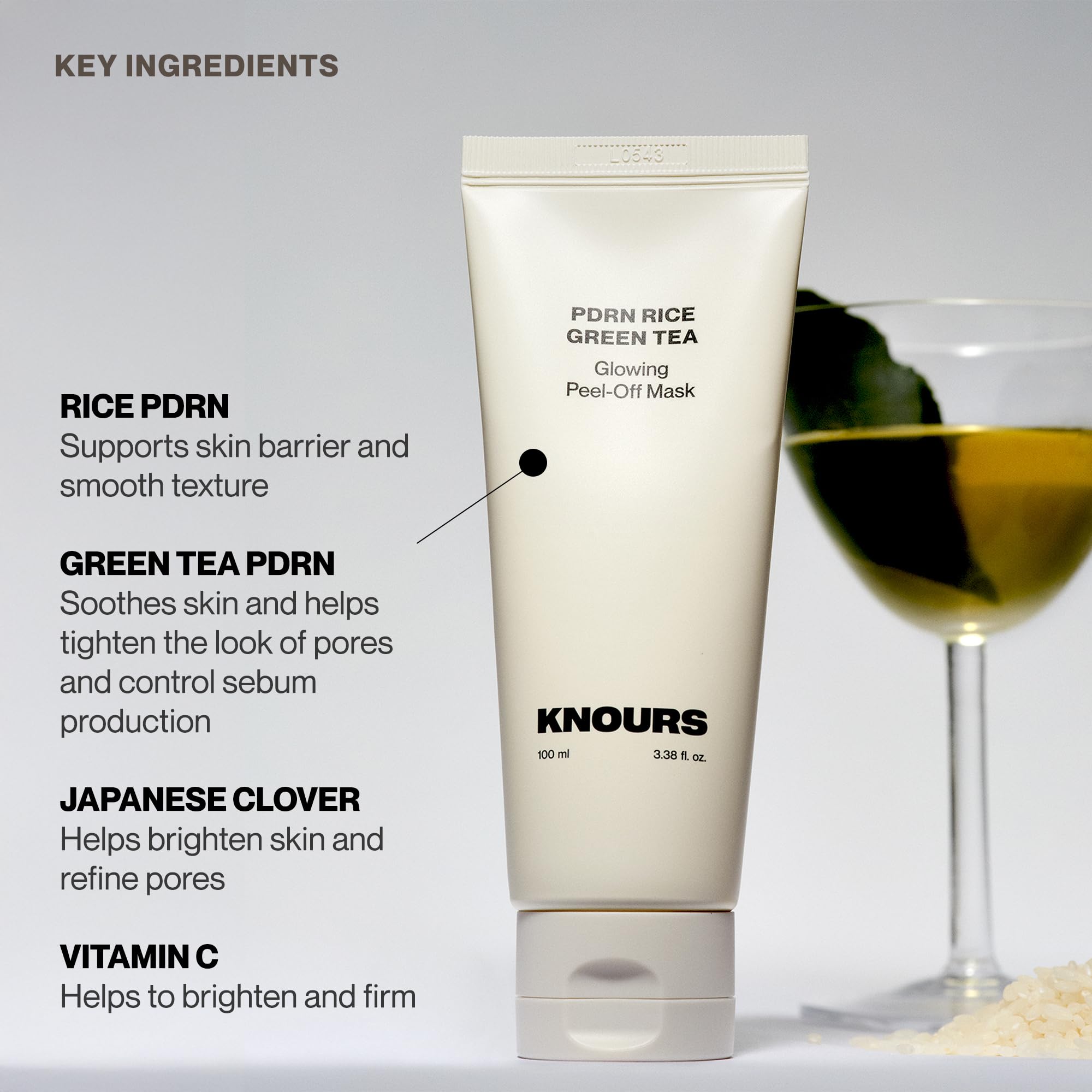 PDRN Rice & Green Tea Glowing Peel-Off Mask, 100ml