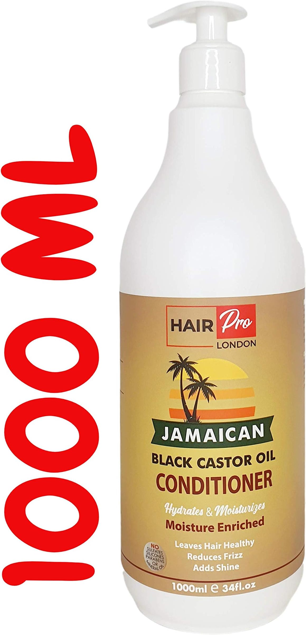 HAIRPRO LONDON JAMAICAN BLACK CASTOR OIL SULFATE FREE CONDITIONER 1000ML