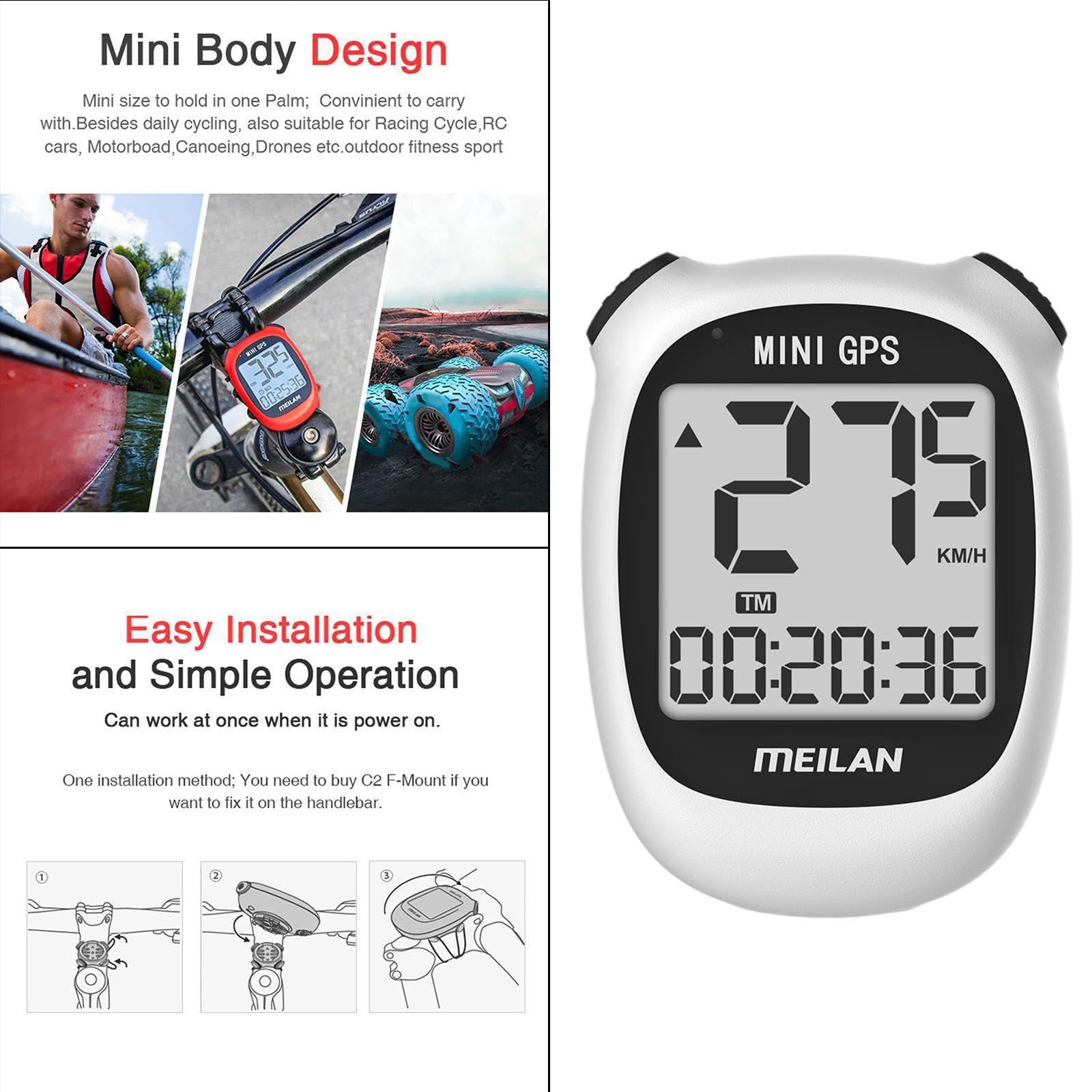Computer da bicicletta GPS con tachimetro e chip GPS ad sensibilità integrato e posizionamento globale rapido per un preciso Computer da bicicletta