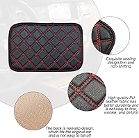 Vista 3 de Funda de cojín de cuero para consola central del coche, 11.4 x 7.4 pulgadas, funda impermeable para reposabrazos y asiento, apta para coches