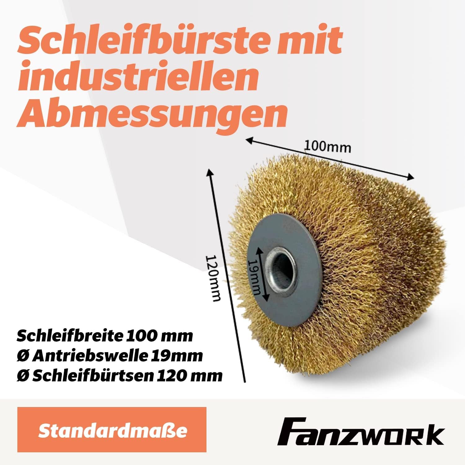 FANZWORK V2 Maszyna satynowa 1500 W do renowacji powierzchni wszelkiego rodzaju, z przyłączem odkurzacza, regulacją prędkości obrotowej, uchwytem kulowym, mosiądzem, nylonem, szczotką do papieru