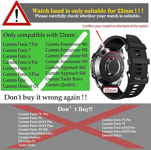 Miniatura 2 de ZPJPPLX Correas de nailon de 0.866 in para Garmin Fenix 7 ProFenix 7Fenix 6 ProFenix 6, correa deportiva de ajuste rápido para Fenix 5 PlusFenix