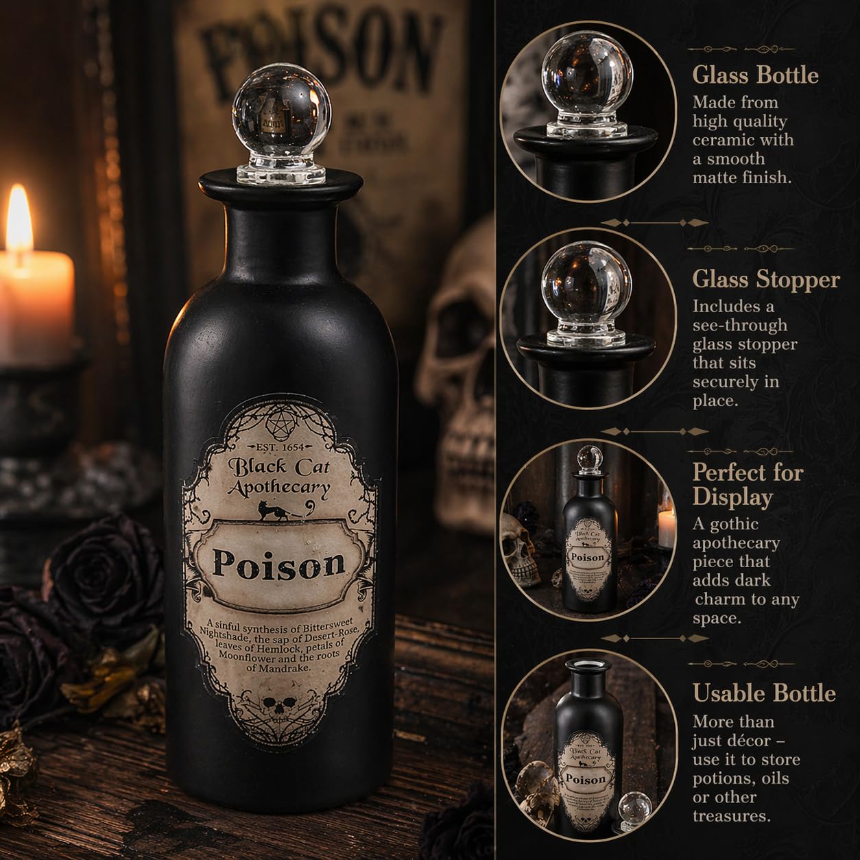 Nemesis Now Ceramic Poison Potion Bottle