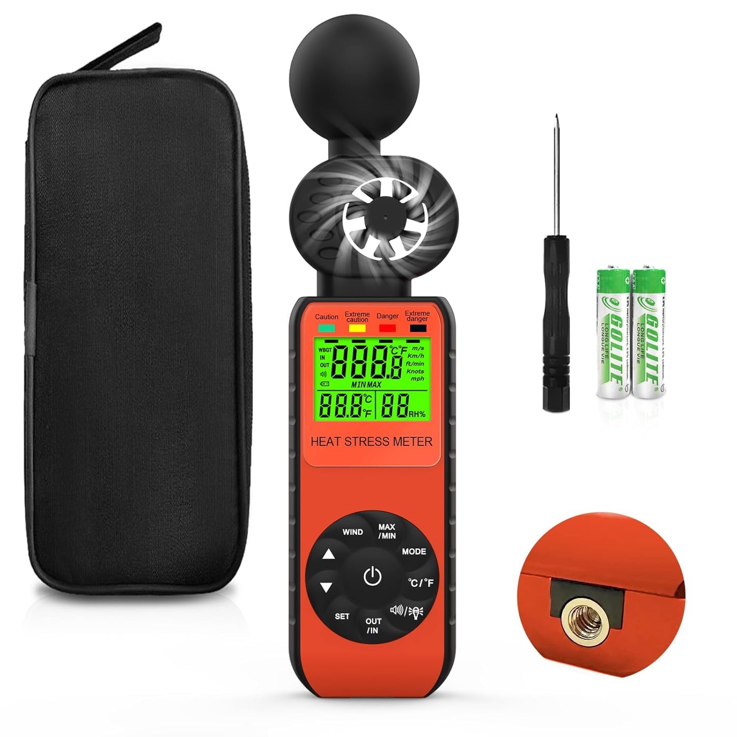 SKYKING Heat Stress Meter | WBGT, Globe Temperature & Humidity Tester | Professional Heat Index & Occupational Safety Meter for Industrial, Outdoor & Sports Use-image-15
