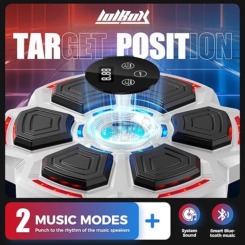 Miniatura 4 de Máquina de boxeo musical para adultos, máquina de entrenamiento de boxeo inteligente Bluetooth, entrenamiento de perforación de pared para niños,