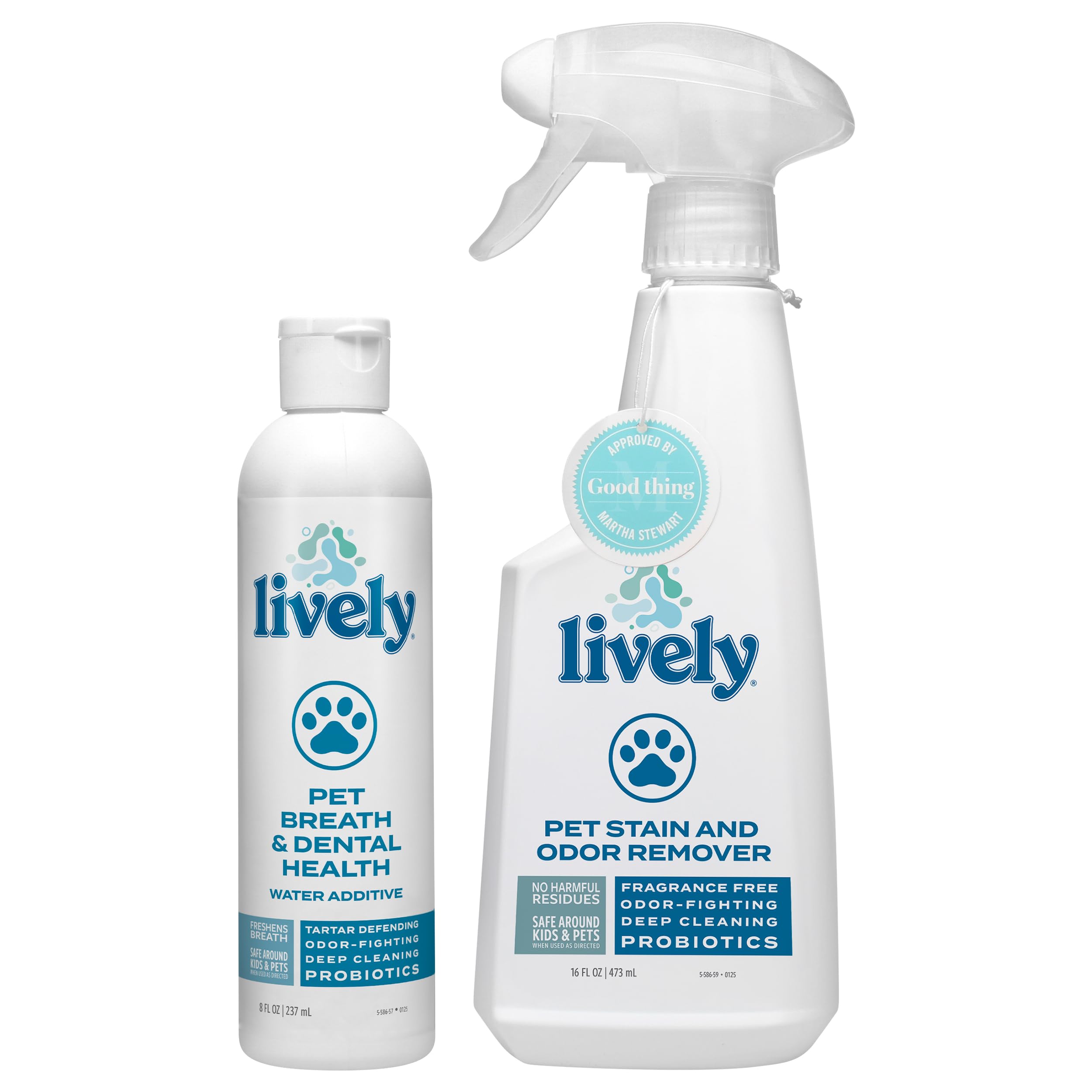 Lively Pet Care Essentials Bundle – Dental Health Water Additive and Stain & Odor Remover