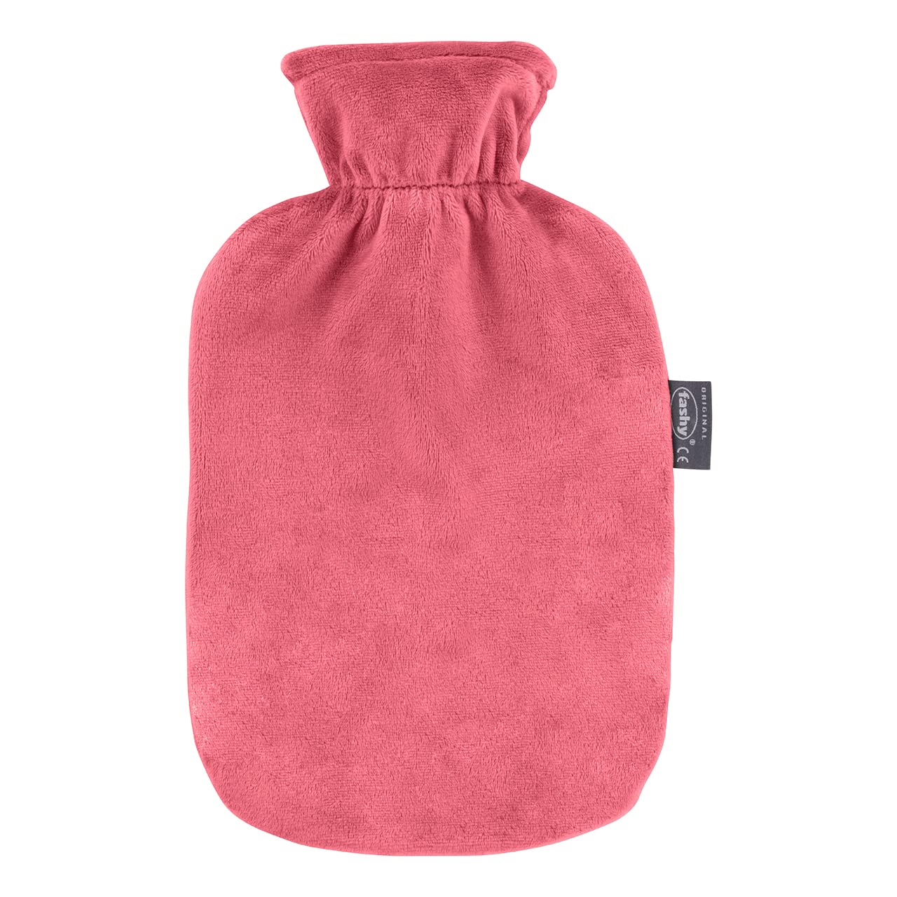 Fashy2L Hot Water Bottle with Coral Plush Fleece Cover