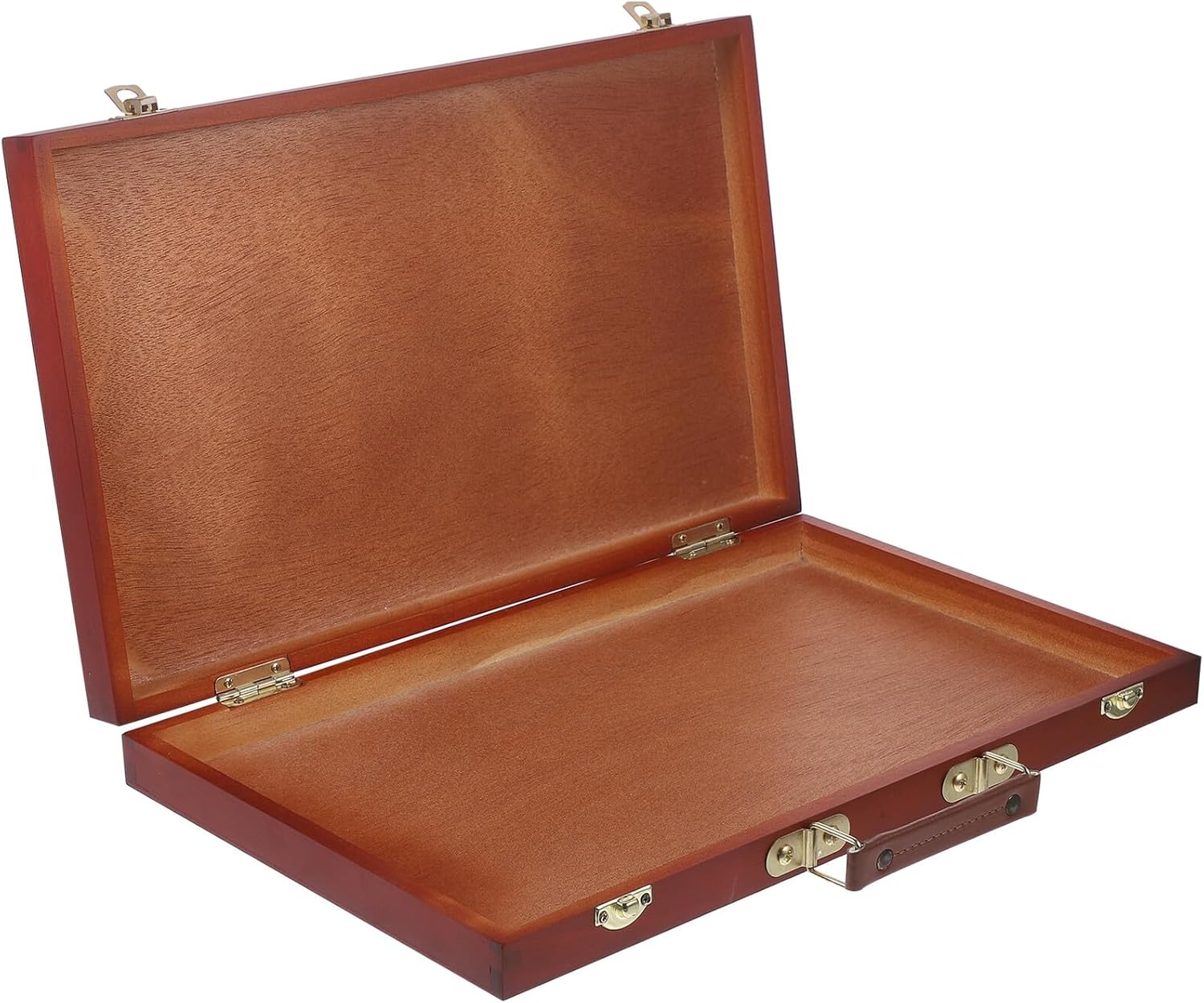 Toyvian Wooden Paint Box Portable Pigment Case with Leak-Resistant Compartments Multi-Purpose Storage for Linseed Oil Brushes and Art Supplies Compact Travel Painting Pen Organizer