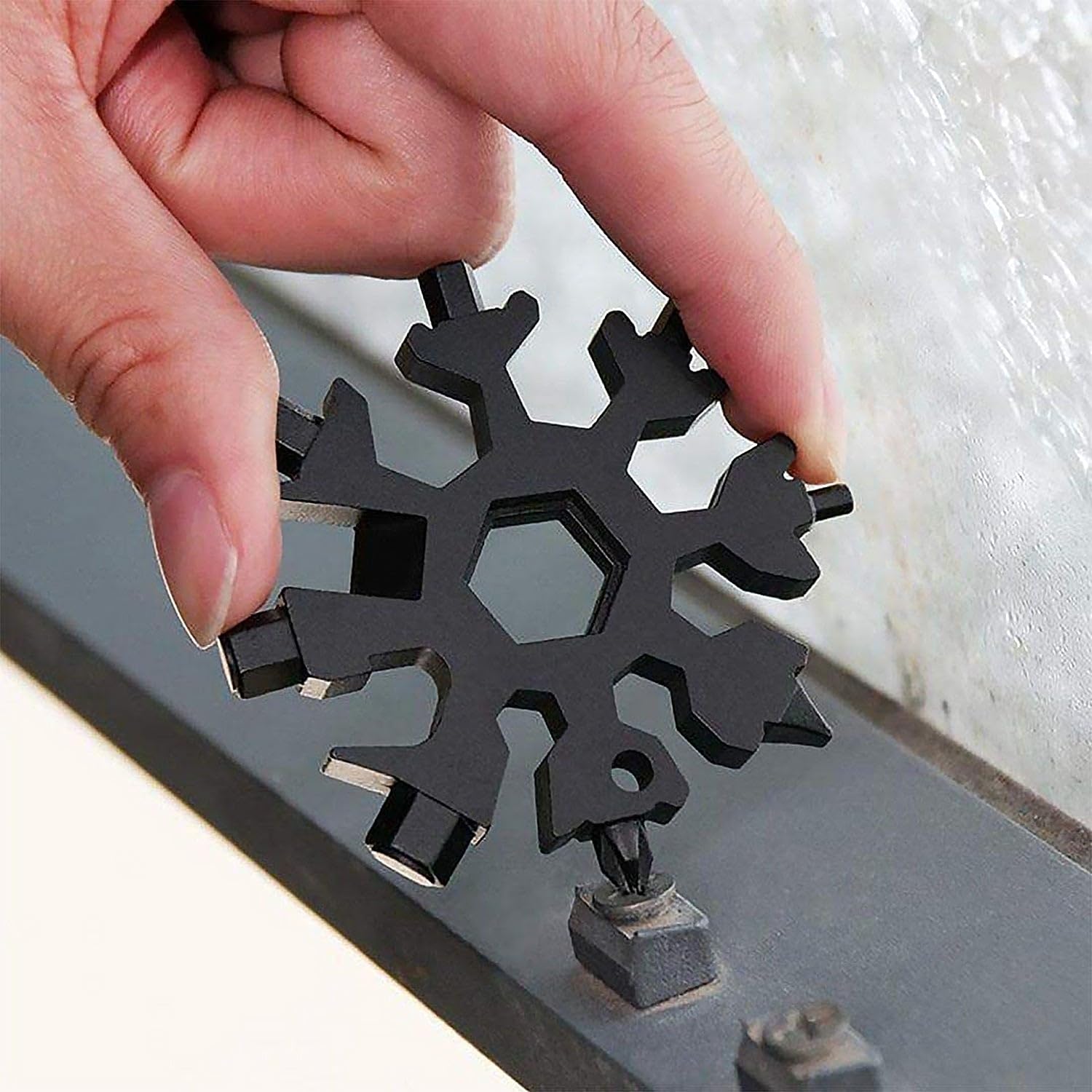 Durable & Portable 18 in 1 Snowflake Multi-Tool, Snowflake Bottle Opener Flat Screwdriver Kit-image-22