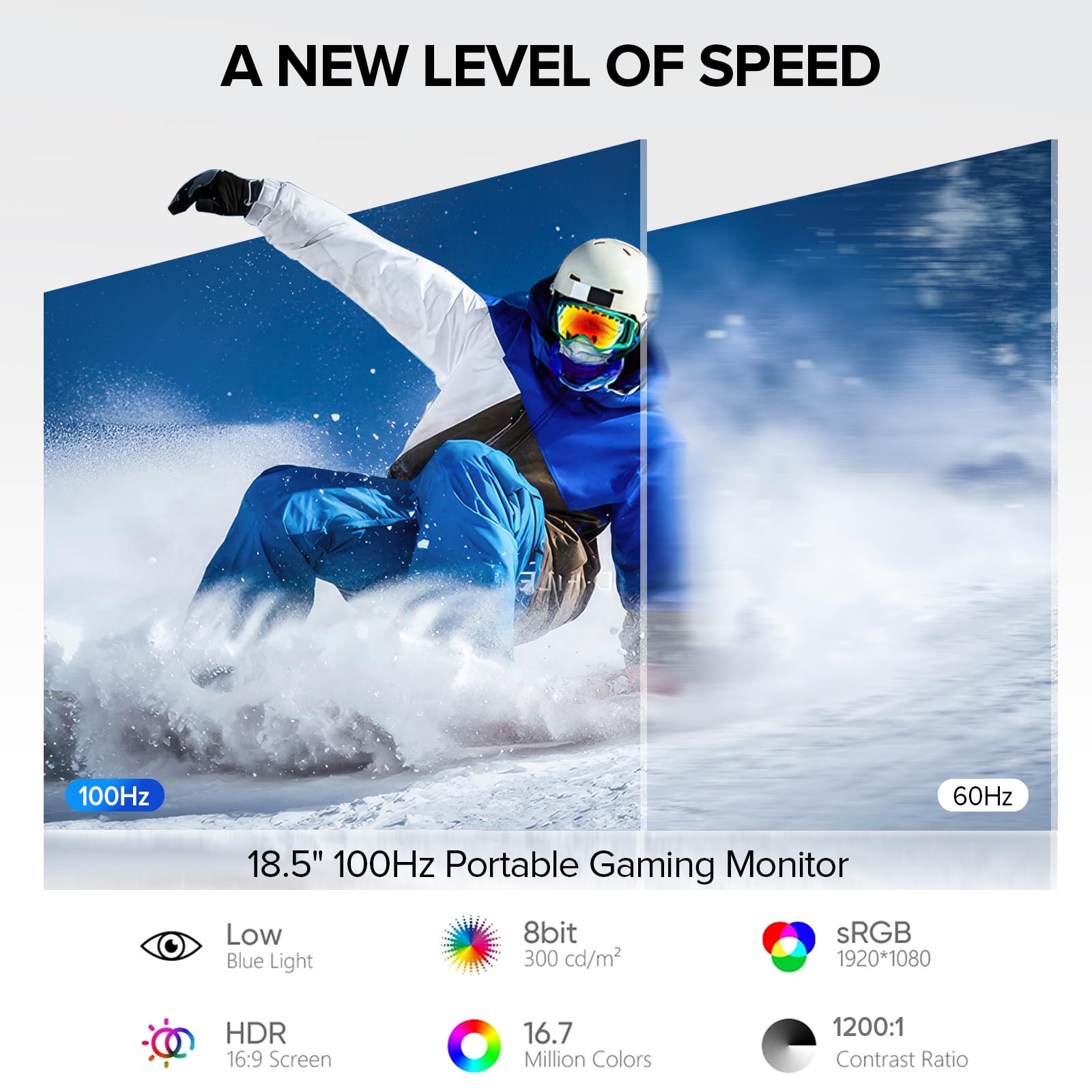UPERFECT Delta 18,5" 100Hz Ekran Dotykowy Podwójny Przenośny Monitor, Przedłużacz Ekranu Laptopa, Potrójny Składany Monitor Kompatybilny z VESA, Komputerami, Telefonami i Konsolami do Gier
