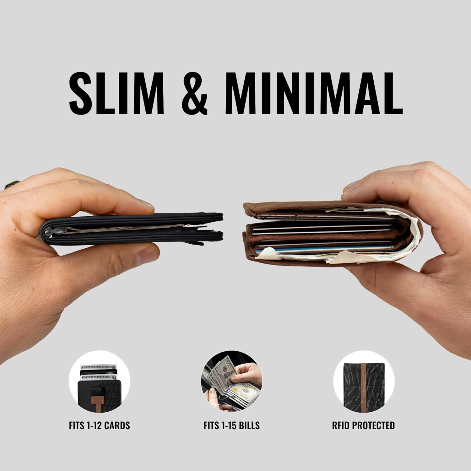 Kings Loot Wallet for Men | Minimalist Slim RFID Blocking Leather Design with Cash Pocket & Card Pull Strap | Holds 1-15 Cards | Stylish & Durable Wallets | Supercar Collection (Midnight Reserve)