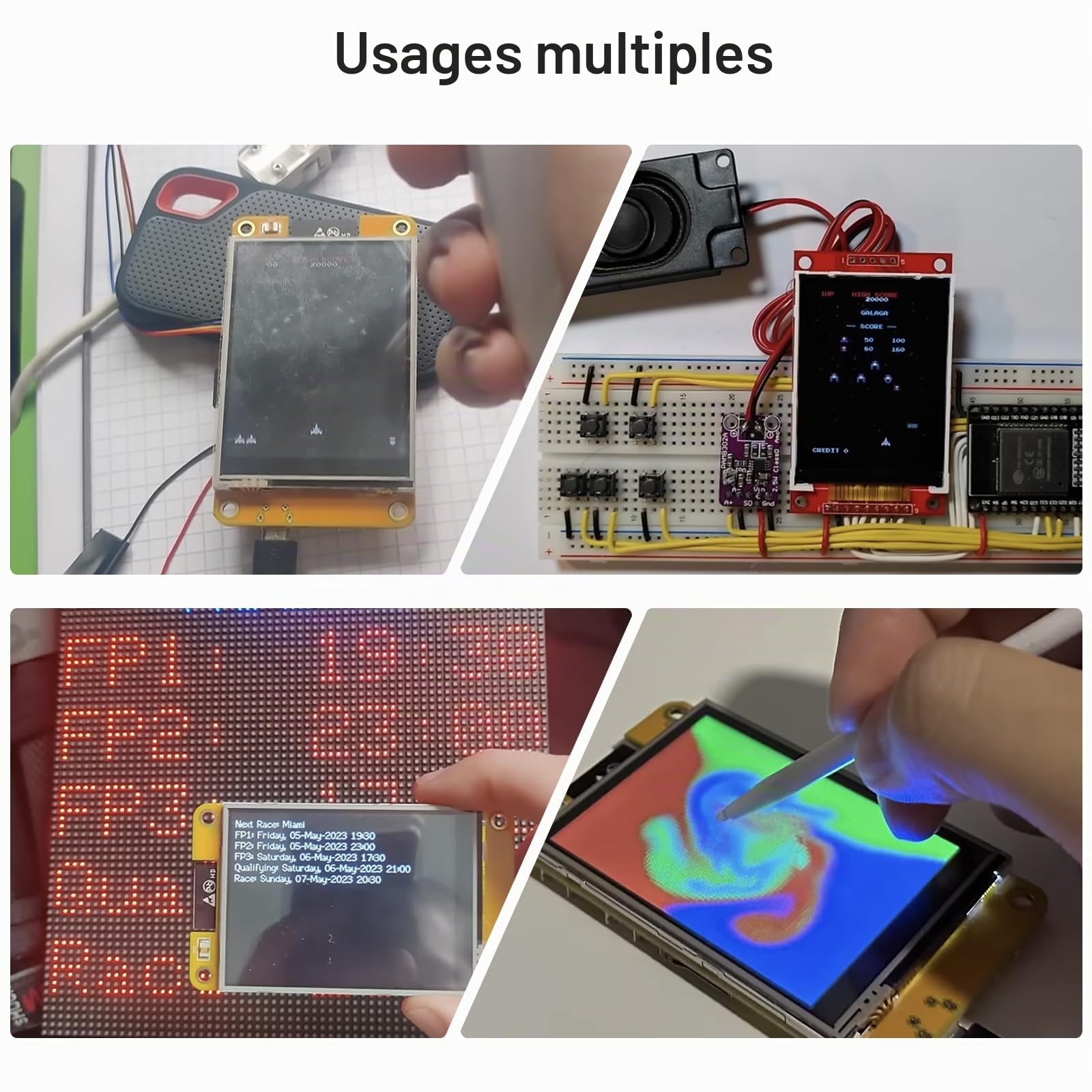 ESP32 Écran ESP32 Ecran Tactile Board avec WiFi Bluetooth 2,8" 240 x 320 Écran ESP Intelligent Module Ecran TFT ESP Tactile Connectivité IoT Haut débit Compatible avec Arduino/LVGL(2 Pcs)