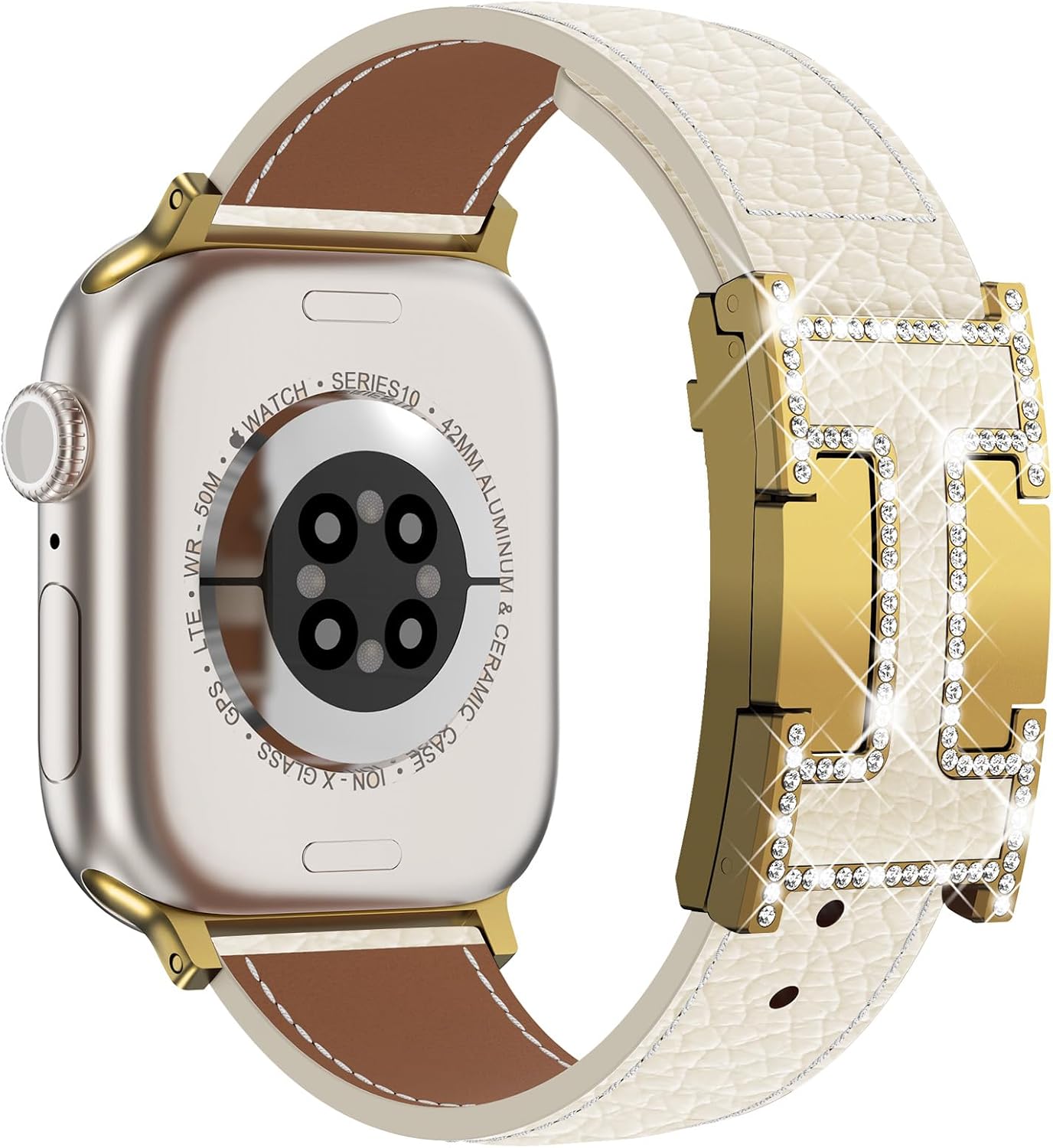 XINGYAS Leather Magnetic Band Compatible with Apple Watch Ultra 3/2/1 Band 49mm 46mm 45mm 44mm 42mm 41mm 40mm 38mm, Jewelry Diamond Rhinestone Clasp for Women iWatch SE3/Series 11/10/9/8/7/6/5/4/3/2/1