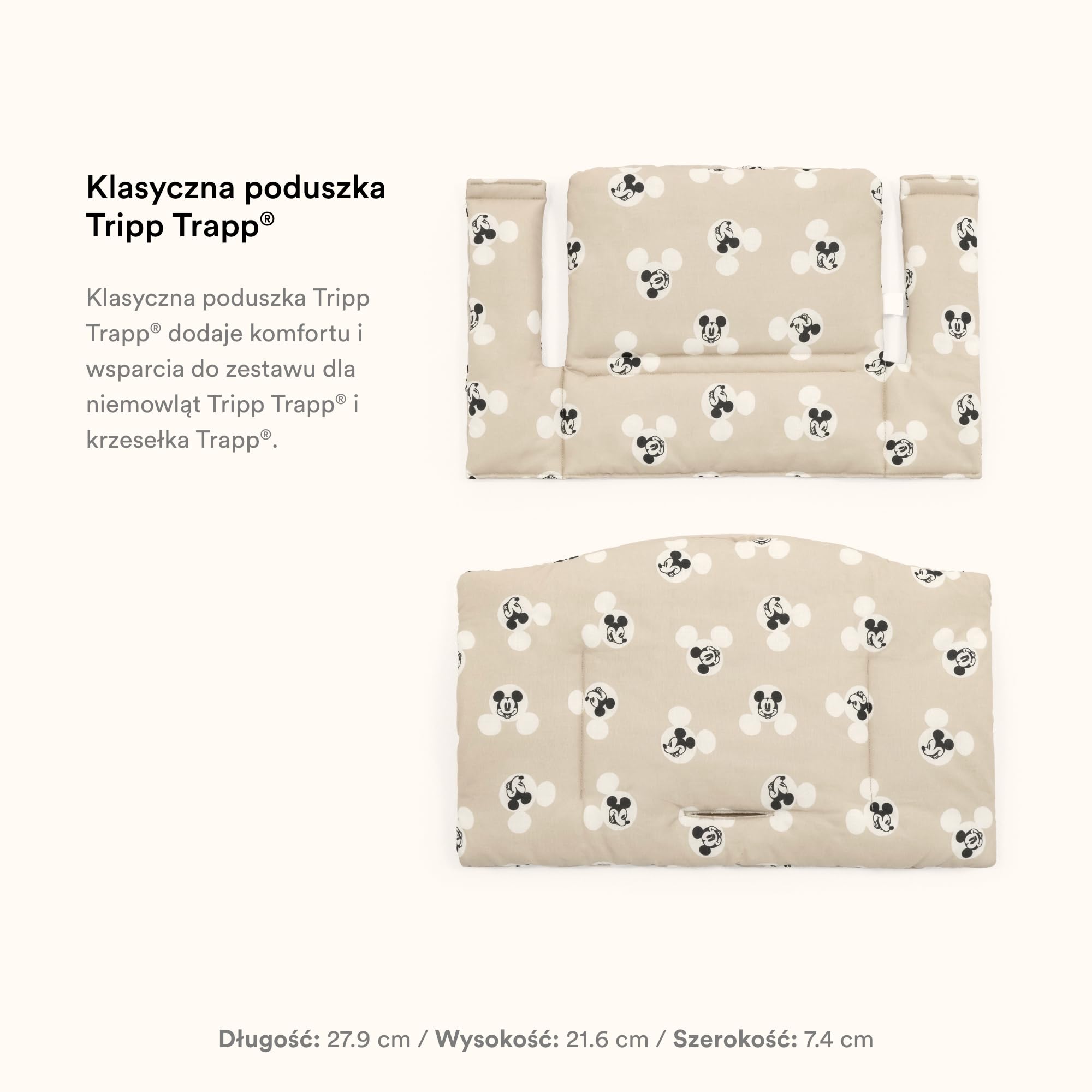 Stokke Tripp Trapp Poduszka Classic, Mickey Signature - Do krzesła Tripp Trapp Trapp na wsparcie i komfort - Można prać w pralce - do wszystkich krzeseł Tripp Trapp Trapp