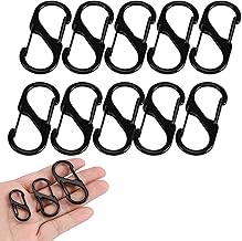 Small Carabiner, Set of 10, Carabiner Keychain, S-Shaped, Stylish, Lightweight, Rustproof, High Hardness, Alloy, Easy to Carry, Waterproof, Cute, Abrasion Resistant, Multi-functional, For