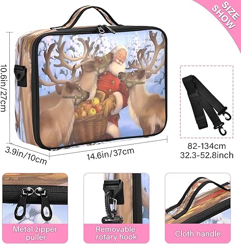 Miniatura 3 de Zathe Santa Elk maquillaje de viaje portátil artículos de tocador cosméticos de apertura de viaje bolsa de maquillaje bolsa organizadora de