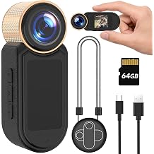 2.7K 1080P Thumb Action Camera, 64GB WiFi Mini Body Hands-Free POV Camera