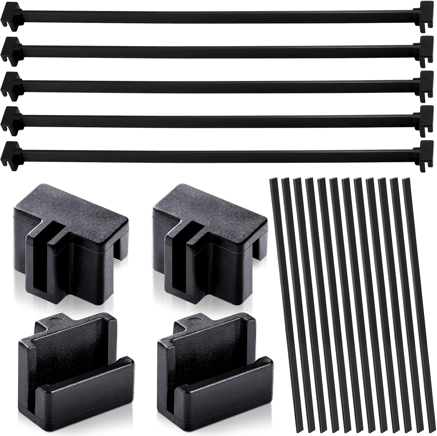 Epakh 36 Pcs Metal File Cabinet Rails Set Include 12 Cabinet Divider Rails 24 Hanging File Rail Clips for Hanging Folder Frame Bars Office Storage, Drawer Thickness Less Than 1/8 Inch(Aluminum)