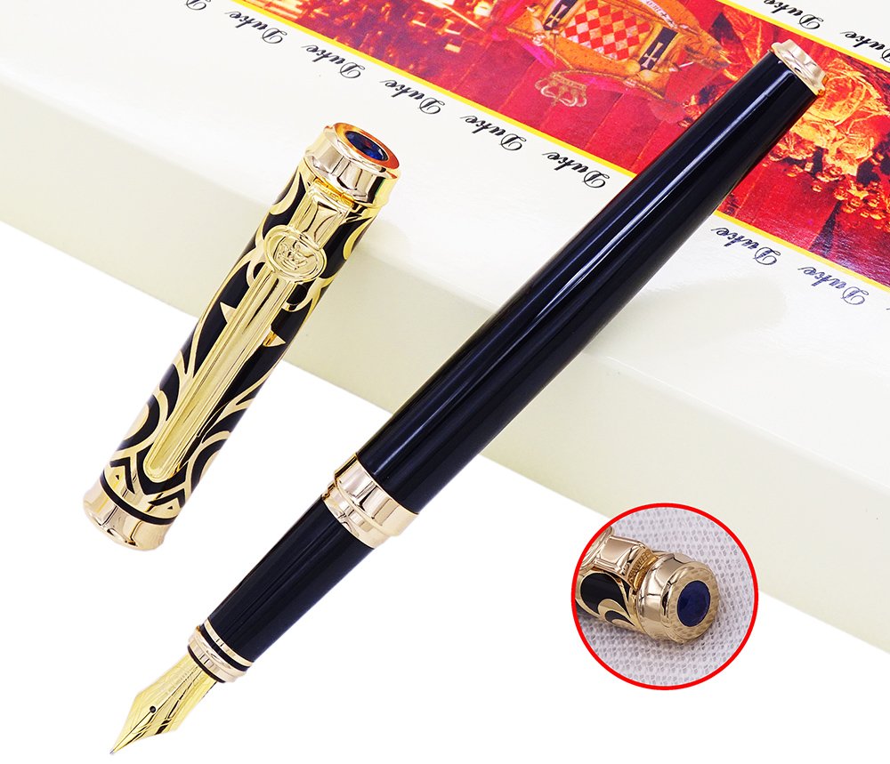 Lot de stylos à plume avec boîte cadeau Duke Sapphire Golden -- 1