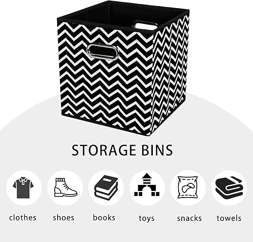 Miniatura 3 de Contenedores de almacenamiento plegables de tela negra, canastas organizadoras con asas dobles para estantes y armarios, juego de 3 unidades (luz