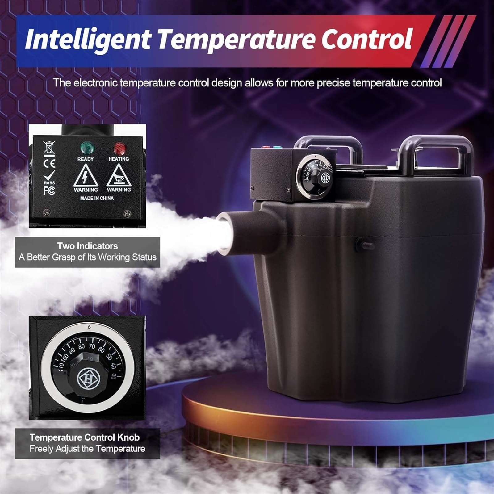Macchina del Fumo a Ghiaccio Secco da 3500 W - Generatore di Fumo Basso per Effetti di Nebbia ad Alta densità | Perfetto per Eventi al Chiuso/all;Aperto, Feste e (3500w)