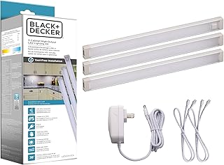 PureOptics LED Under Cabinet Kit with Motion Sensor, Dimmable Kitchen Accent Lights, Tool-Free Install, Cool White 4000k, 9" Length, 9" , ( LEDUC9-3CK)