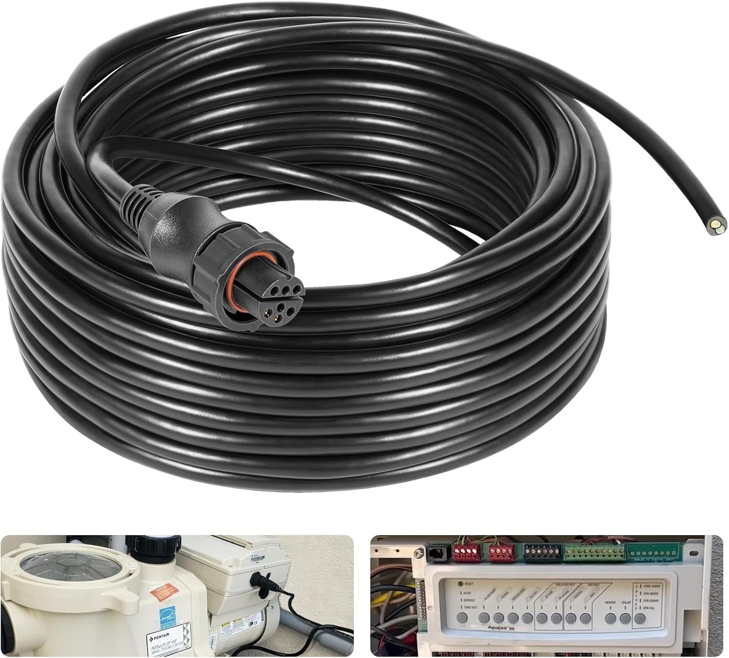 Phlosiyz 350122 Intelliflo to Automation 50 Ft. Cable|Smart Touch Control Cable | Elliflo Series Waterproof & Wear-Resistant Control Wire | for Pool Equipment/Water Treatment Systems