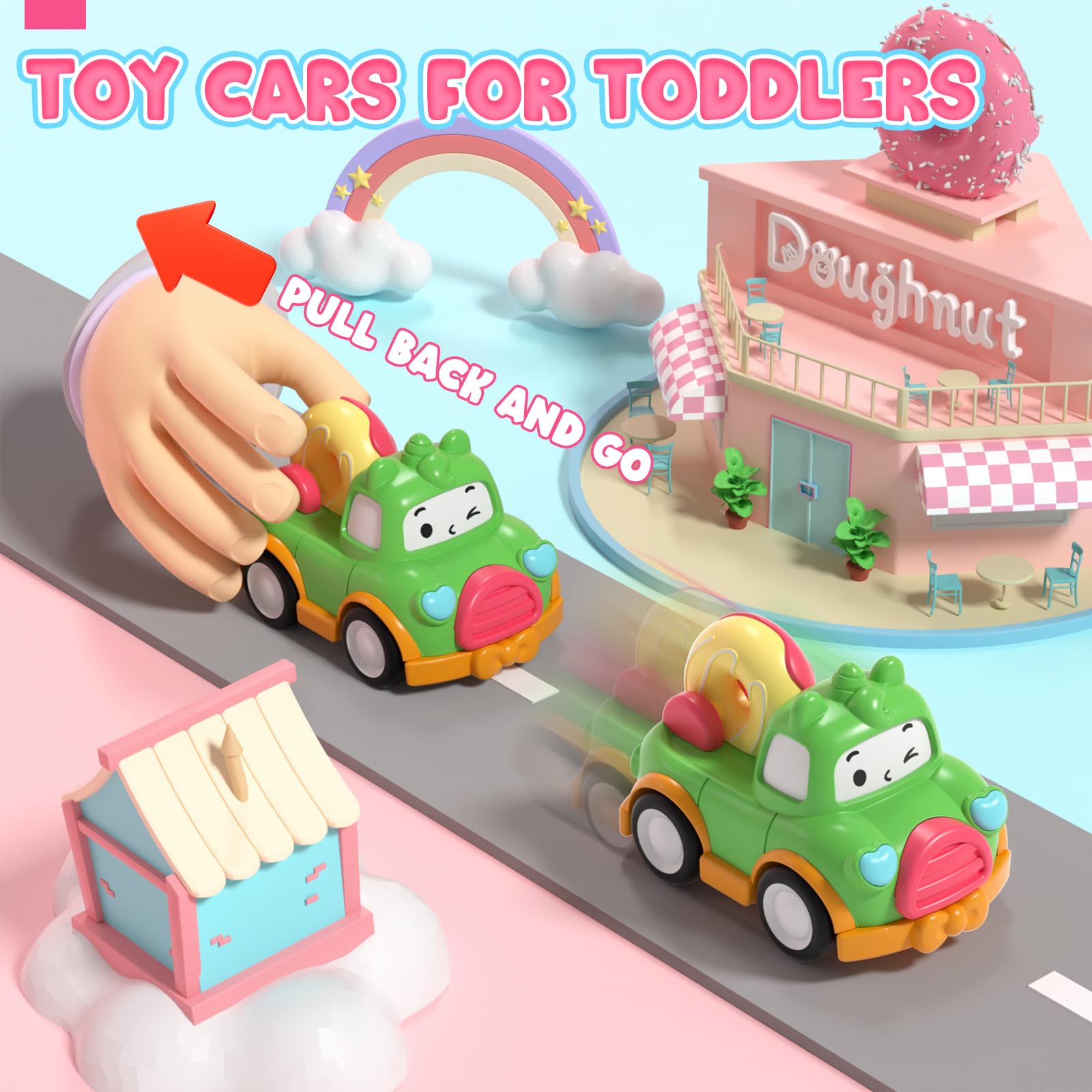 Lehoo Castle Toddler Toys for 1 Year Old Girls, Gifts for 1 Years Old Girl, Pull Back Cars Baby Toy 1 2 3 Year Old - Image 4