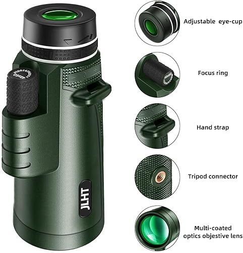 Miniatura 2 de Telescopio monocular de alta potencia de 40 x 60 con adaptador para teléfono inteligente, trípode bolsa de viaje, monoculares de visión más grande