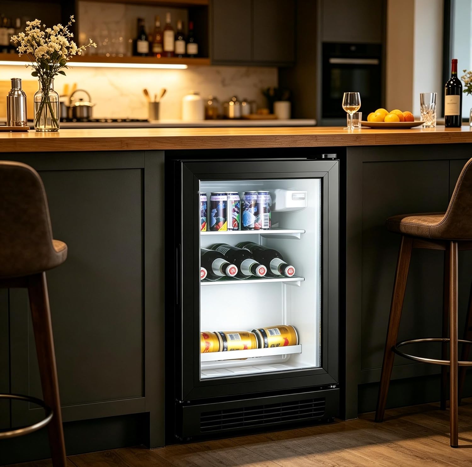 1.3 cu.ft Mini Fridge Single Door, Drink Fridge Freestanding Beverage Cooler, Wine and Beverage Refrigerator for Home Bar Office Bedroom (Black single door, 1.3 cu.ft)
