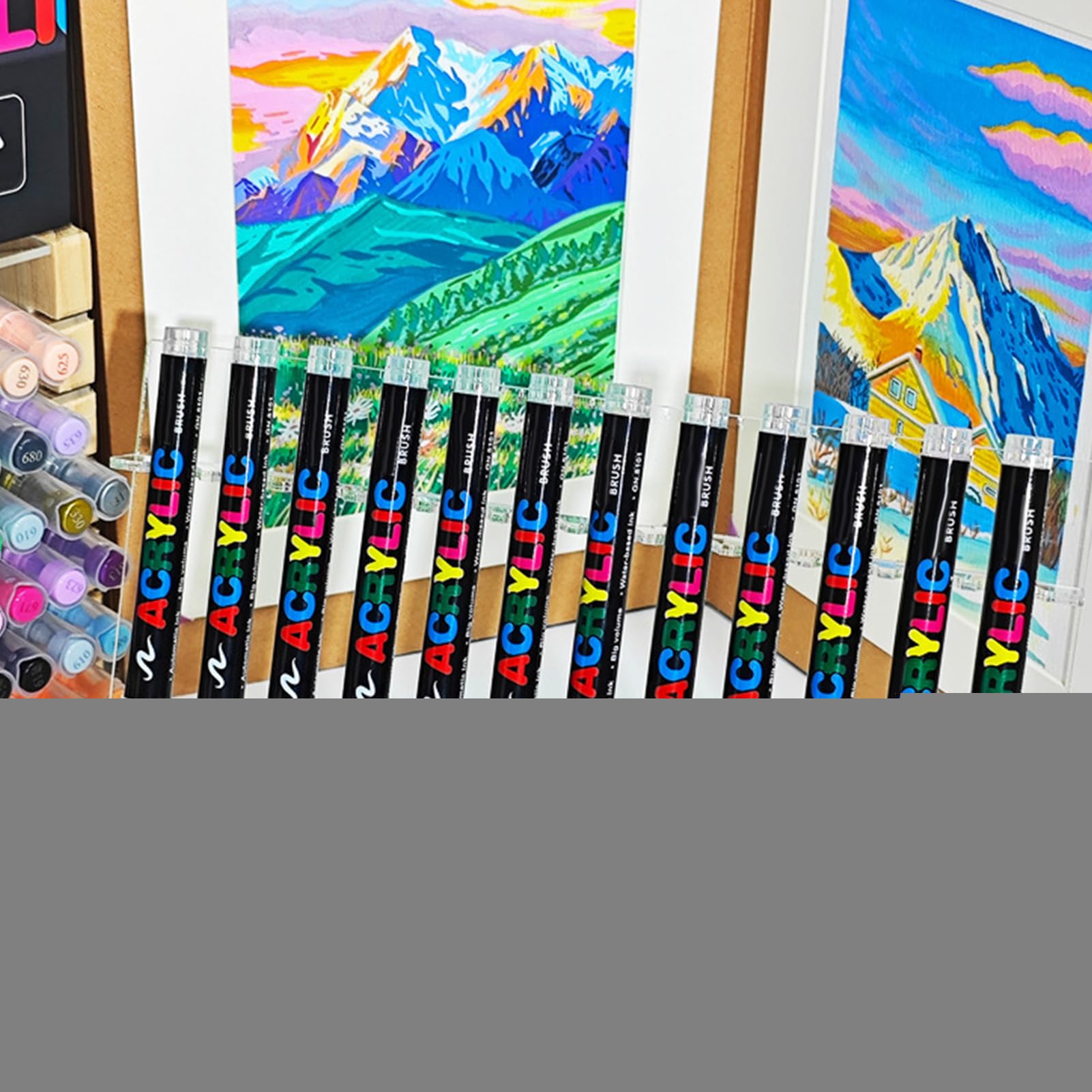 Acrylmarkierungen, Acrylbürstenmarkierungen - Malstift Art Supply,Multifunktionale Acrylfarbe Markierungsstift Kunst und Bastelbedarf, für Kinder und Erwachsene