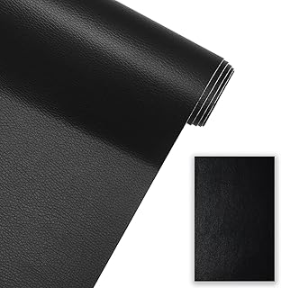 54x14 Inch Black Leather Repair Patches Self-Adhesive Leather Repair Tape for Couches, Chairs, Car Seats, Sofa, Jackets, W...