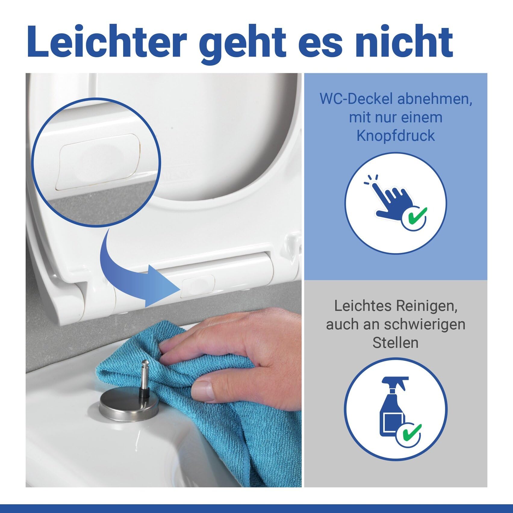 WENKO Toilettendeckel mit Absenkautomatik, hohe Belastbarkeit bis 350 kg, ovaler WC Sitz, abnehmbar, Klodeckel aus antibakteriellem, stabilem Duroplast, einfache Montage, Mod. Rieti, weiß