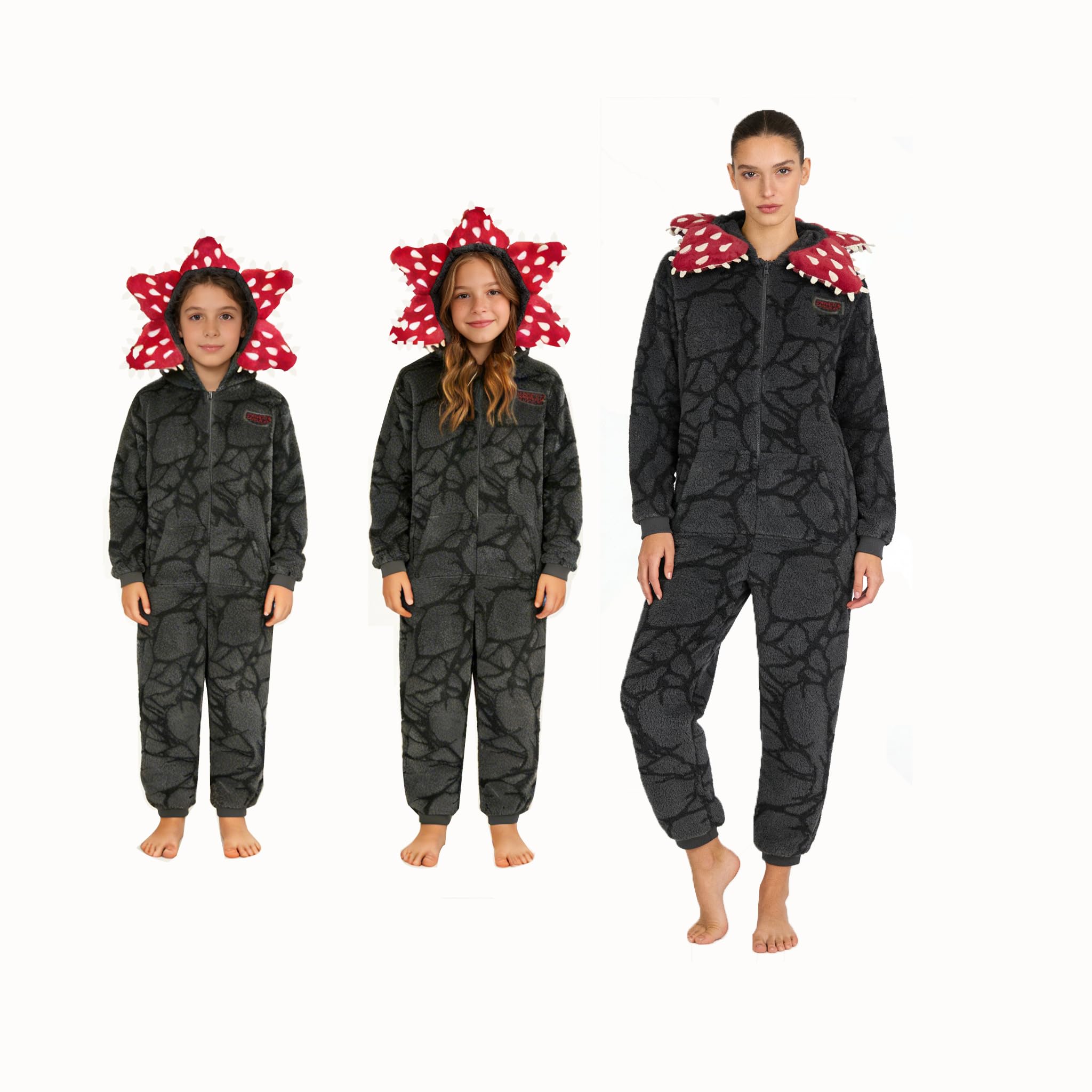 PUIEAUST Demogorgon Onesie Novelty Costume Petal Hooded Halloween Party Cosplay (Adult, S)