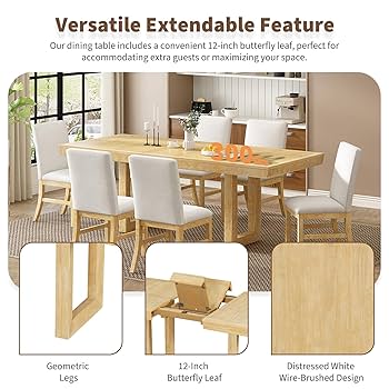 Amazon.com - 7-Piece Dining Table Set for 6, 72