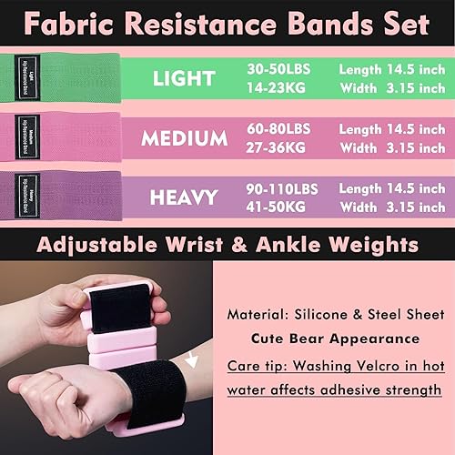 Miniatura 4 de Kit de anillos de pilates con pesas ajustables para muñeca, bandas de resistencia, pelota, pelota de equipo de pilates para entrenamiento en casa