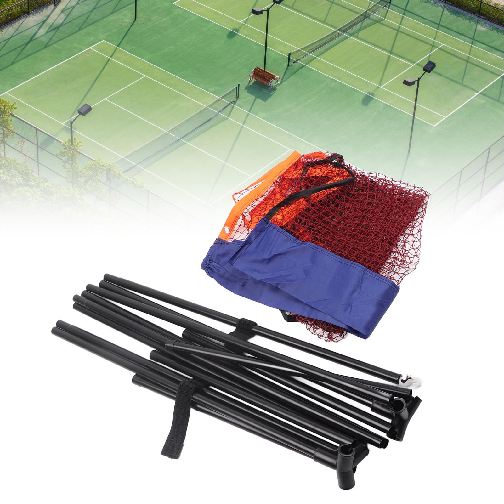 Estante portátil de red de bádminton con altura ajustable para interiores