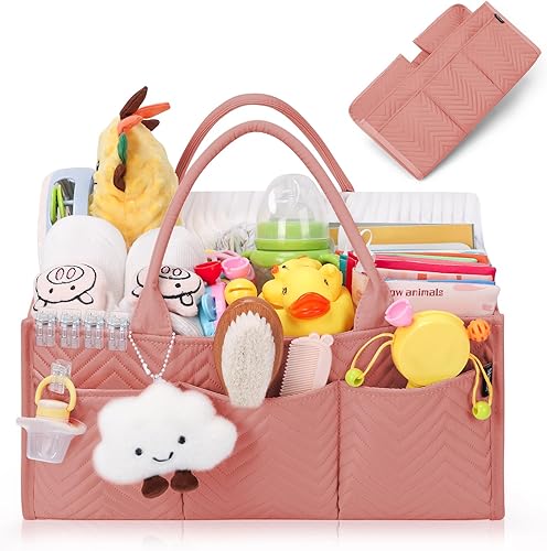 Miniatura 8 de Skycase Organizador grande de pañales, organizadores de bebé y almacenamiento para artículos esenciales para recién nacidos, cesta de almacenamiento