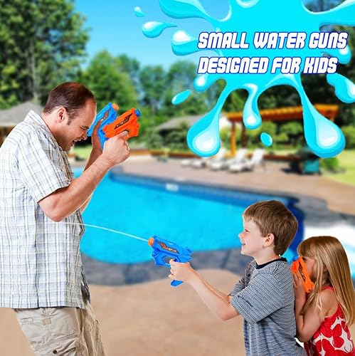 Miniatura 3 de Paquete de 2 pistolas de agua para niños, pistola de agua para chorros de verano, juguete para piscina, playa, juguete de lucha contra el agua,