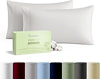 Vista 13 de CharlottelyHues Juego de 2 fundas de almohada de 1000 hilos 100% algodón egipcio con almohadas peinadas de fibras largas para dormir, funda