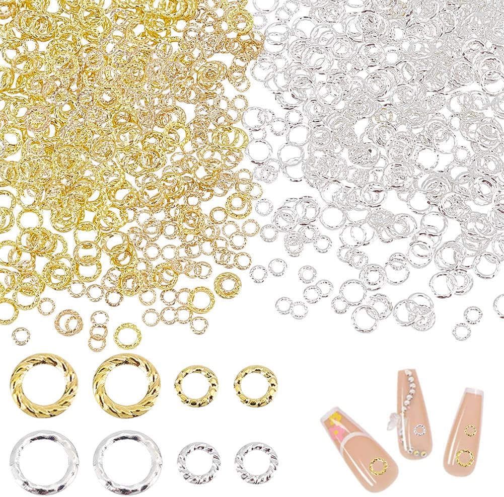 PH PandaHall 1000pcs Closed Jump Rings 4.5mm 3mm Metal Ring Cabochons Jewelry Making Rings Round Nail Art Cabochons for DIY Earring Necklace Bracelet Jewelry Making Nail Art, Golden/Silver - Image 8