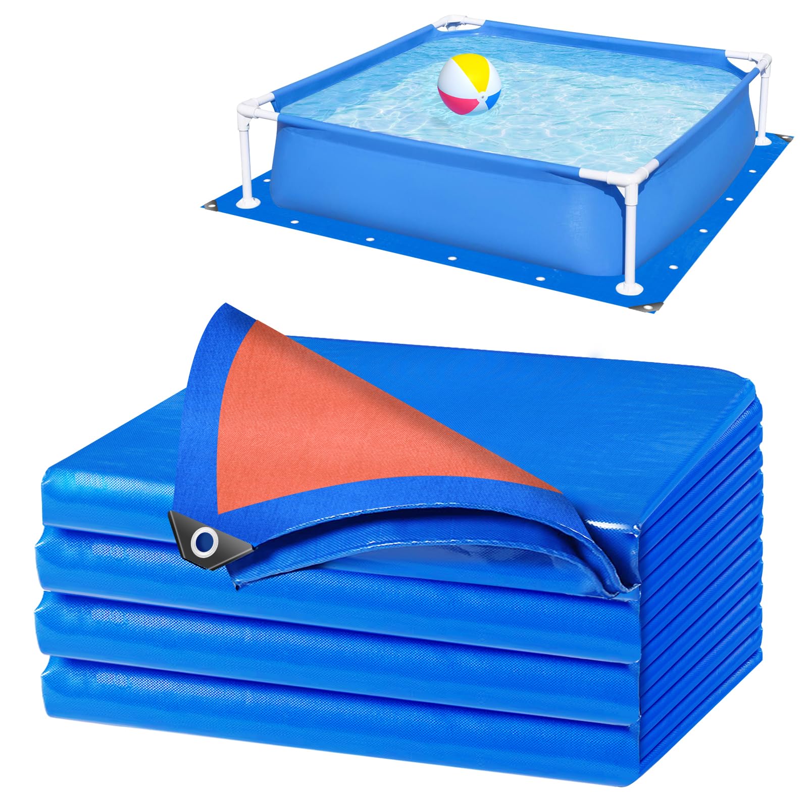 RGJ 21 Ft Pool Liner Pad for Above Ground Pools, Thickened Pool Mat Tarp for Under Pool, Dual-Color Pool Ground Pad Cloth Floor Mat for Pool Bottom, Puncture Protection & Extend Liner Life