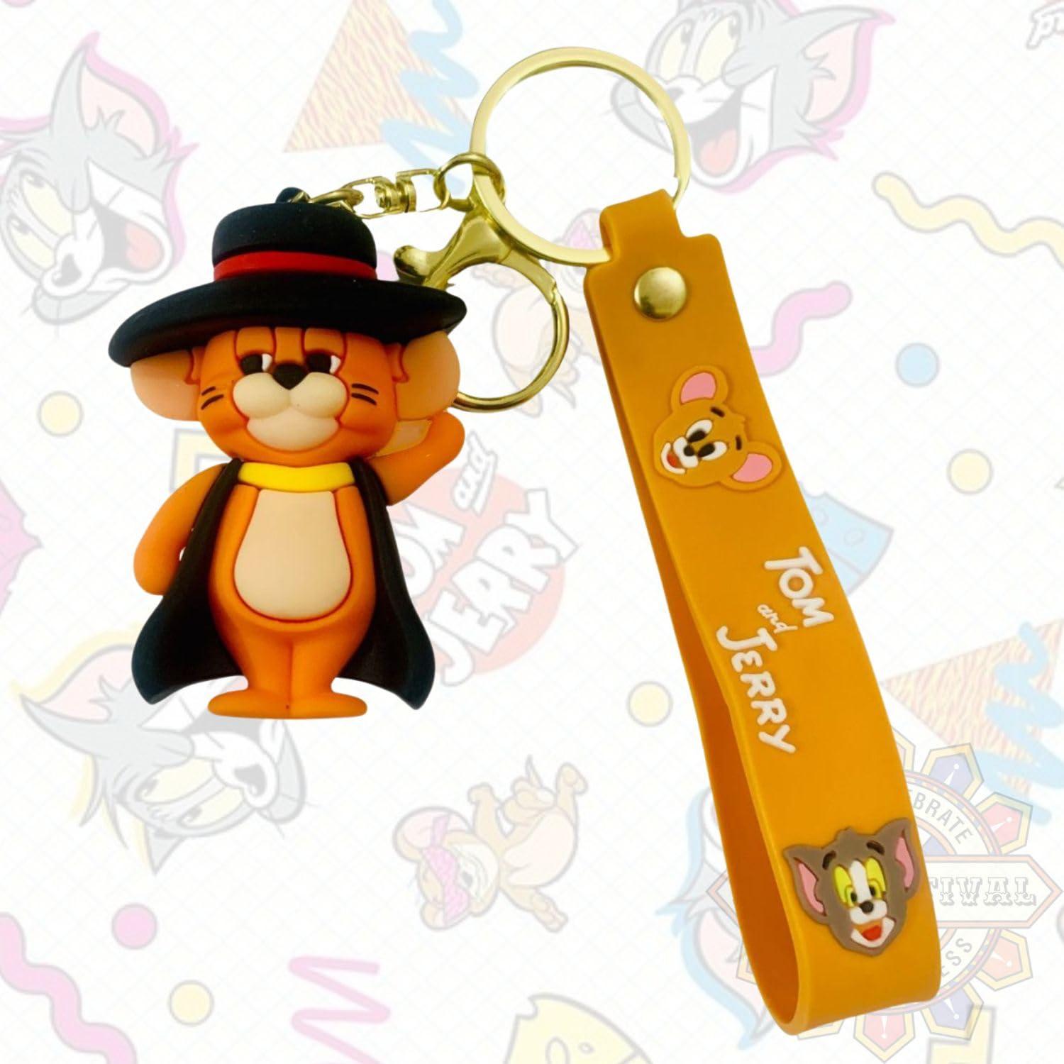 Desi Festival® Cute 3D Keychain | Keyring & Quirky Bag Charm | Hard Silicone, Unbreakable | Travel Essential | Kids Friendly | Strap & Bag Hook